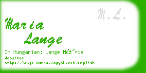 maria lange business card